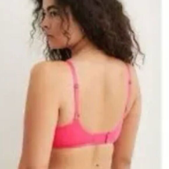 Aerie Smoothez Neon Pink unlined mesh bra NWT s Full Coverage - Picture 7 of 16